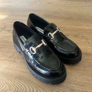 Steve Madden Black Leather Loafers